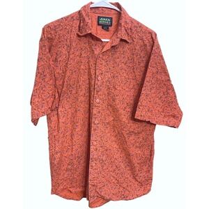 Vintage 90s Shah Safari Mens Abstract Geometric Artsy Retro Button Down Shirt M